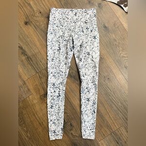 Athleta Black and White Speckled Leggings